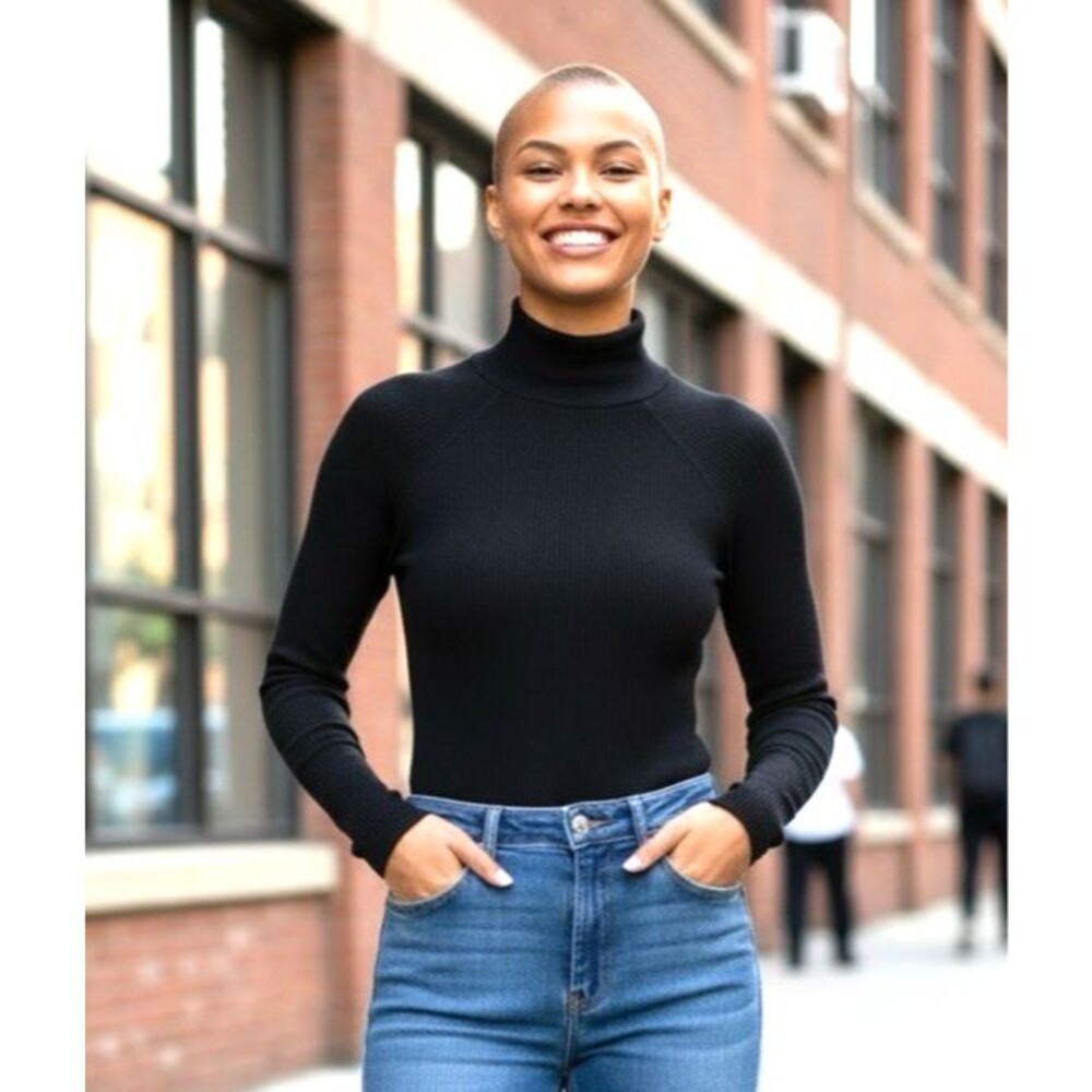 Free People Intimately NEW! womens waffle knit high neck black bodysuit Large